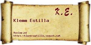 Klemm Estilla névjegykártya